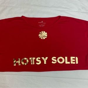 Bright red crop top t-shirt